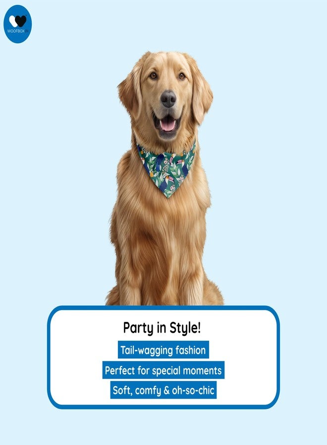 دبليو طوق باندانا للكلاب قابل للتعديل من W | هذا الطوق الجميل ذو التصميم الرائع هو إكسسوار مثالي لتزيين الكلاب (مقاس M، بنمط الغابة) - Image 4